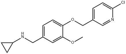 N-{4-[(6-chloro-3-pyridinyl)methoxy]-3-methoxybenzyl}-N-cyclopropylamine Struktur