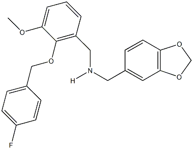 N-(1,3-benzodioxol-5-ylmethyl)-N-{2-[(4-fluorobenzyl)oxy]-3-methoxybenzyl}amine Struktur