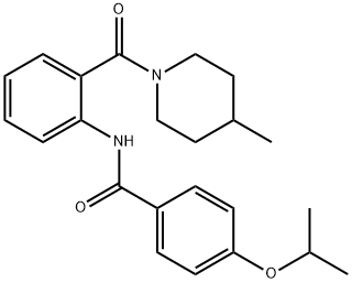 4-isopropoxy-N-{2-[(4-methyl-1-piperidinyl)carbonyl]phenyl}benzamide Struktur