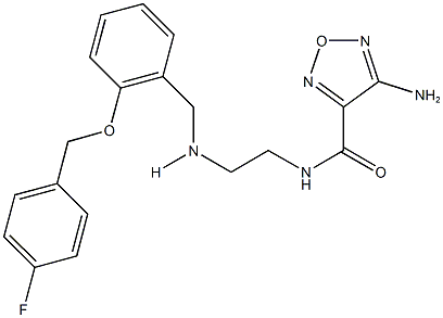 4-amino-N-[2-({2-[(4-fluorobenzyl)oxy]benzyl}amino)ethyl]-1,2,5-oxadiazole-3-carboxamide Struktur