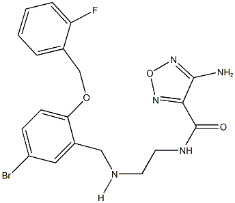 4-amino-N-[2-({5-bromo-2-[(2-fluorobenzyl)oxy]benzyl}amino)ethyl]-1,2,5-oxadiazole-3-carboxamide Struktur