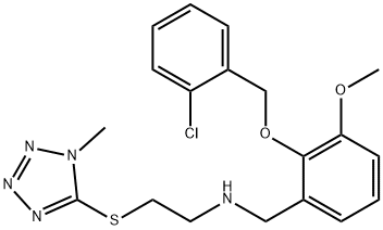 N-{2-[(2-chlorobenzyl)oxy]-3-methoxybenzyl}-N-{2-[(1-methyl-1H-tetraazol-5-yl)sulfanyl]ethyl}amine Struktur