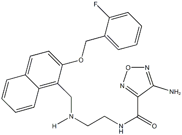 4-amino-N-{2-[({2-[(2-fluorobenzyl)oxy]-1-naphthyl}methyl)amino]ethyl}-1,2,5-oxadiazole-3-carboxamide Struktur