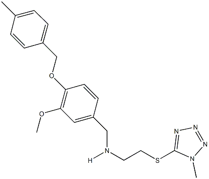 N-{3-methoxy-4-[(4-methylbenzyl)oxy]benzyl}-N-{2-[(1-methyl-1H-tetraazol-5-yl)sulfanyl]ethyl}amine Struktur