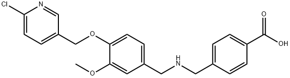 4-[({4-[(6-chloro-3-pyridinyl)methoxy]-3-methoxybenzyl}amino)methyl]benzoic acid Structure