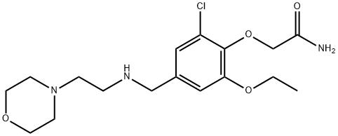 2-[2-chloro-6-ethoxy-4-({[2-(4-morpholinyl)ethyl]amino}methyl)phenoxy]acetamide Struktur