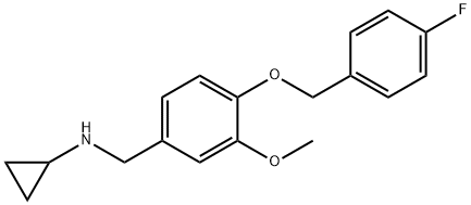 N-cyclopropyl-N-{4-[(4-fluorobenzyl)oxy]-3-methoxybenzyl}amine Struktur