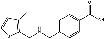 4-({[(3-methyl-2-thienyl)methyl]amino}methyl)benzoic acid Struktur