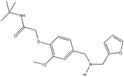 N-(tert-butyl)-2-(4-{[(2-furylmethyl)amino]methyl}-2-methoxyphenoxy)acetamide Struktur