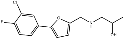 1-({[5-(3-chloro-4-fluorophenyl)-2-furyl]methyl}amino)-2-propanol Struktur