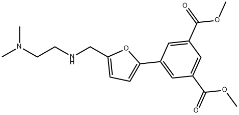 dimethyl 5-[5-({[2-(dimethylamino)ethyl]amino}methyl)-2-furyl]isophthalate Struktur