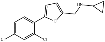 N-cyclopropyl-N-{[5-(2,4-dichlorophenyl)-2-furyl]methyl}amine Struktur