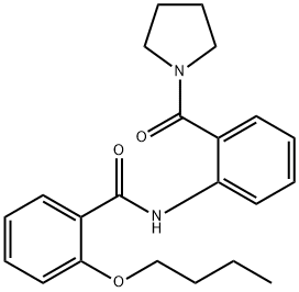 2-butoxy-N-[2-(1-pyrrolidinylcarbonyl)phenyl]benzamide Struktur