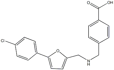 4-[({[5-(4-chlorophenyl)-2-furyl]methyl}amino)methyl]benzoic acid Struktur