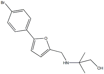 2-({[5-(4-bromophenyl)-2-furyl]methyl}amino)-2-methyl-1-propanol Struktur