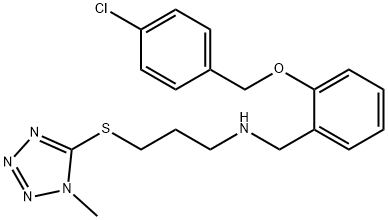 N-{2-[(4-chlorobenzyl)oxy]benzyl}-N-{3-[(1-methyl-1H-tetraazol-5-yl)sulfanyl]propyl}amine Struktur