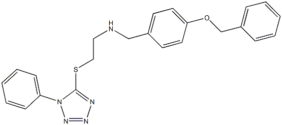 N-[4-(benzyloxy)benzyl]-N-{2-[(1-phenyl-1H-tetraazol-5-yl)sulfanyl]ethyl}amine Struktur