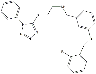 N-{3-[(2-fluorobenzyl)oxy]benzyl}-N-{2-[(1-phenyl-1H-tetraazol-5-yl)sulfanyl]ethyl}amine Struktur