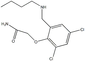 2-{2-[(butylamino)methyl]-4,6-dichlorophenoxy}acetamide Struktur