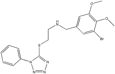 N-(3-bromo-4,5-dimethoxybenzyl)-N-{2-[(1-phenyl-1H-tetraazol-5-yl)sulfanyl]ethyl}amine Struktur