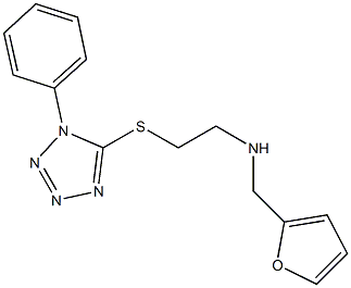 N-(2-furylmethyl)-N-{2-[(1-phenyl-1H-tetraazol-5-yl)sulfanyl]ethyl}amine Struktur