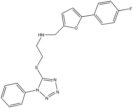 N-{[5-(4-fluorophenyl)-2-furyl]methyl}-N-{2-[(1-phenyl-1H-tetraazol-5-yl)sulfanyl]ethyl}amine Struktur