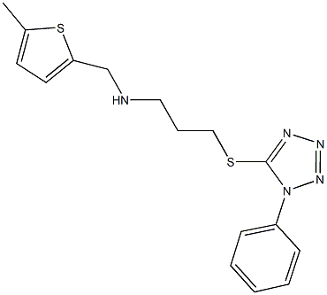 N-[(5-methyl-2-thienyl)methyl]-N-{3-[(1-phenyl-1H-tetraazol-5-yl)sulfanyl]propyl}amine Struktur