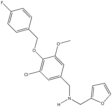 N-{3-chloro-4-[(4-fluorobenzyl)oxy]-5-methoxybenzyl}-N-(2-furylmethyl)amine Struktur