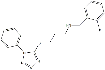 N-(2-fluorobenzyl)-N-{3-[(1-phenyl-1H-tetraazol-5-yl)sulfanyl]propyl}amine Struktur