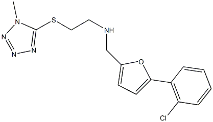 N-{[5-(2-chlorophenyl)-2-furyl]methyl}-N-{2-[(1-methyl-1H-tetraazol-5-yl)sulfanyl]ethyl}amine Struktur