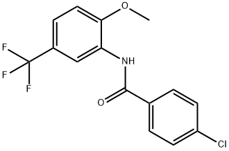 4-chloro-N-[2-methoxy-5-(trifluoromethyl)phenyl]benzamide Struktur