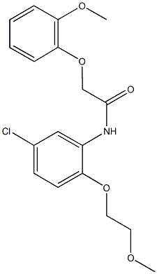 N-[5-chloro-2-(2-methoxyethoxy)phenyl]-2-(2-methoxyphenoxy)acetamide Struktur