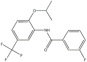 3-fluoro-N-[2-isopropoxy-5-(trifluoromethyl)phenyl]benzamide Struktur