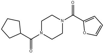 1-(cyclopentylcarbonyl)-4-(2-furoyl)piperazine Struktur