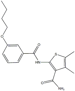 2-[(3-butoxybenzoyl)amino]-4,5-dimethyl-3-thiophenecarboxamide Struktur