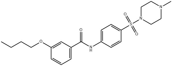 3-butoxy-N-{4-[(4-methyl-1-piperazinyl)sulfonyl]phenyl}benzamide Struktur