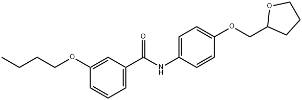 3-butoxy-N-[4-(tetrahydro-2-furanylmethoxy)phenyl]benzamide Struktur