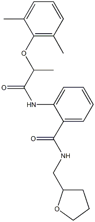 2-{[2-(2,6-dimethylphenoxy)propanoyl]amino}-N-(tetrahydro-2-furanylmethyl)benzamide Struktur