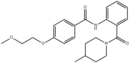 4-(2-methoxyethoxy)-N-{2-[(4-methyl-1-piperidinyl)carbonyl]phenyl}benzamide Struktur