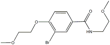 3-bromo-4-(2-methoxyethoxy)-N-(2-methoxyethyl)benzamide Struktur