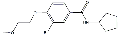 3-bromo-N-cyclopentyl-4-(2-methoxyethoxy)benzamide Struktur