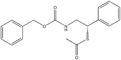 S-(2-{[(benzyloxy)carbonyl]amino}-1-phenylethyl) ethanethioate Struktur