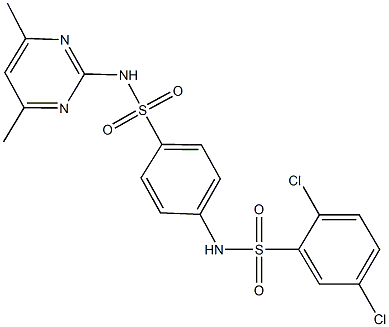 2,5-dichloro-N-(4-{[(4,6-dimethyl-2-pyrimidinyl)amino]sulfonyl}phenyl)benzenesulfonamide Struktur