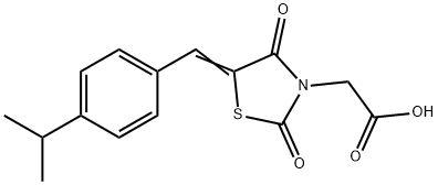 [5-(4-isopropylbenzylidene)-2,4-dioxo-1,3-thiazolidin-3-yl]acetic acid Struktur