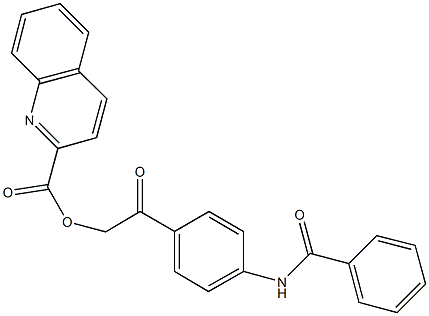 2-[4-(benzoylamino)phenyl]-2-oxoethyl 2-quinolinecarboxylate Struktur