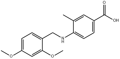 4-[(2,4-dimethoxybenzyl)amino]-3-methylbenzoic acid Struktur