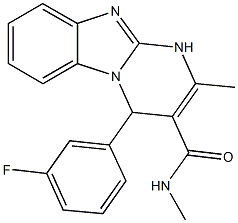 4-(3-fluorophenyl)-N,2-dimethyl-1,4-dihydropyrimido[1,2-a]benzimidazole-3-carboxamide Struktur