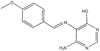 6-amino-5-[(4-methoxybenzylidene)amino]pyrimidin-4-ol Struktur