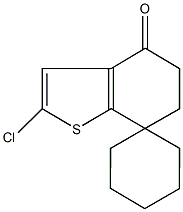 2-chloro-6,7-dihydrospiro[1-benzothiophene-7,1'-cyclohexane]-4(5H)-one Struktur