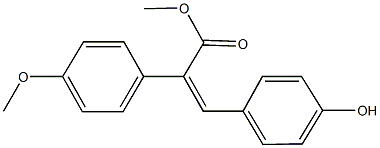 methyl 3-(4-hydroxyphenyl)-2-(4-methoxyphenyl)acrylate Struktur